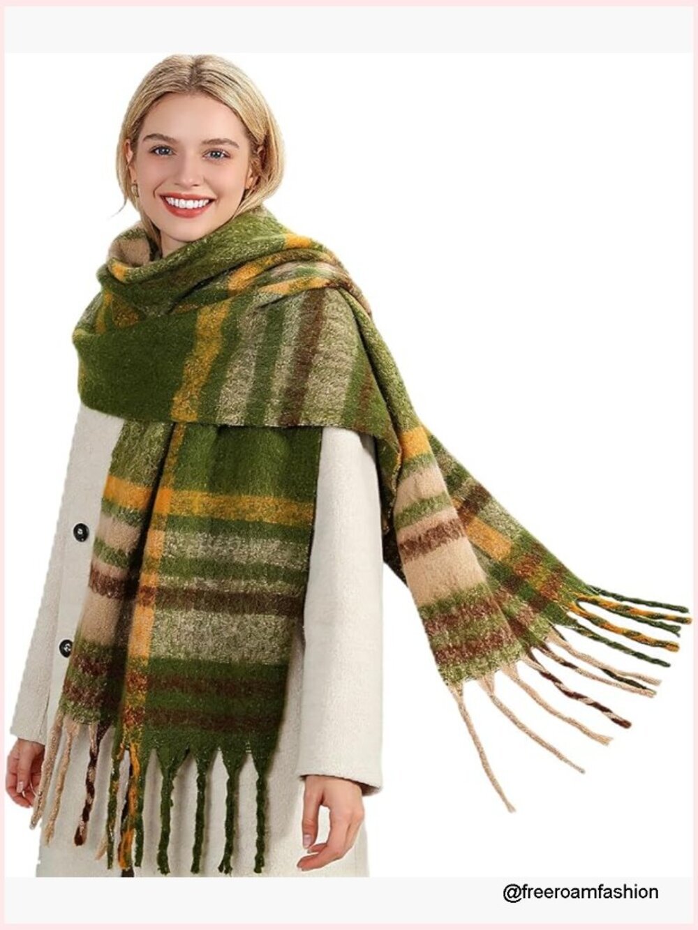 Thick Tassel Scarf Large Cashmere Shawl Blanket Wrap Warm Fall Winter